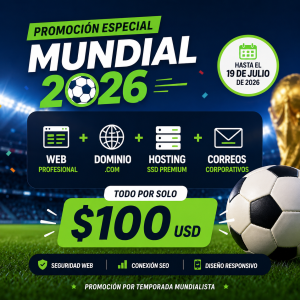 ⚽🎉 PROMOCIÓN ESPECIAL MUNDIAL 2026 PÁGINA WEB PROFESIONAL 🎉⚽